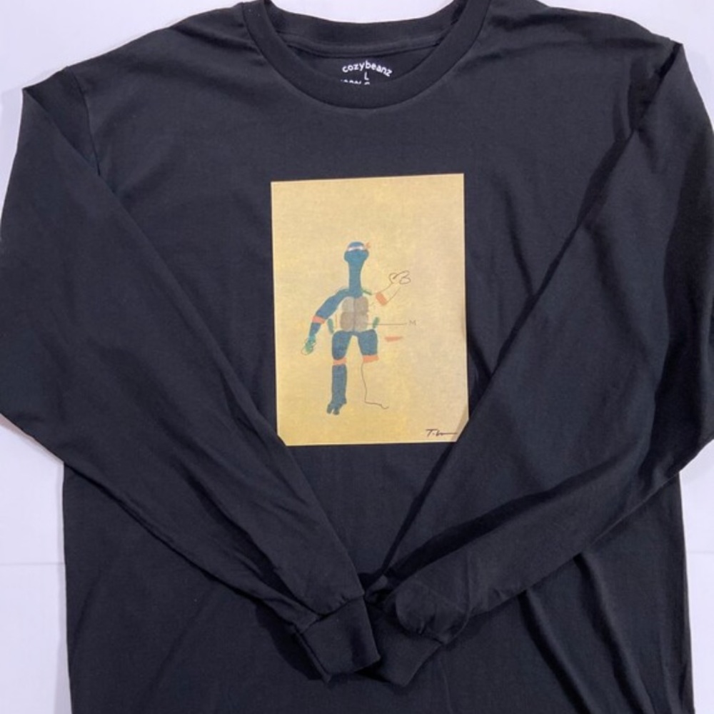 Art On Fabric Ninja Turtles Long Sleeve Crewneck